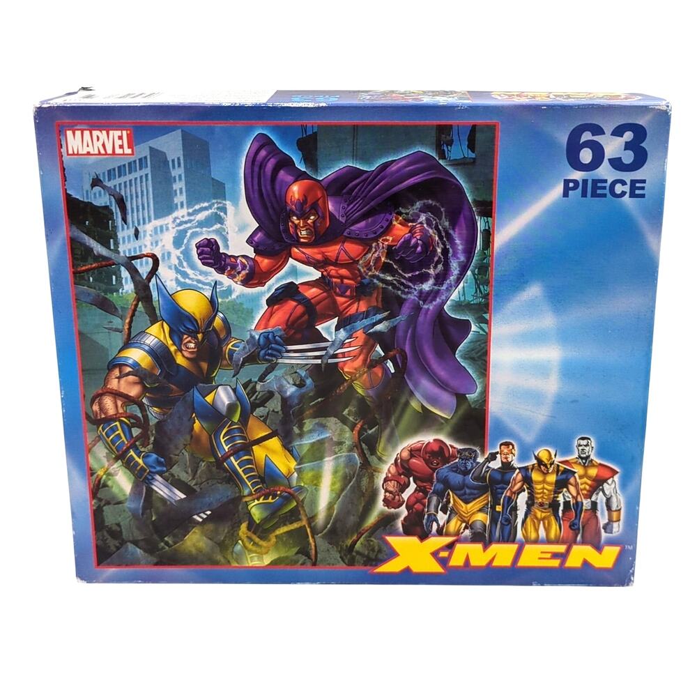Marvel X-Men 63 Pc Puzzle Bring It On Magneto Wolverine 2006 Mega Brand Complete